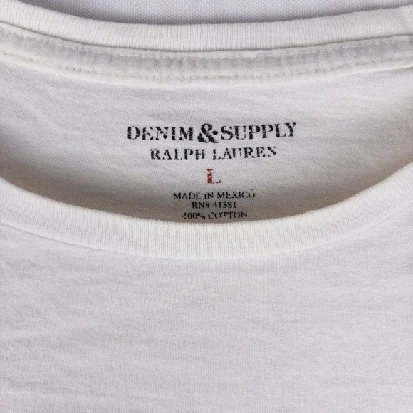 Denim & Supply Ralph Lauren T-Shirt Mens Large White Hula Girl Aloha Vintage Tee - Picture 3 of 7